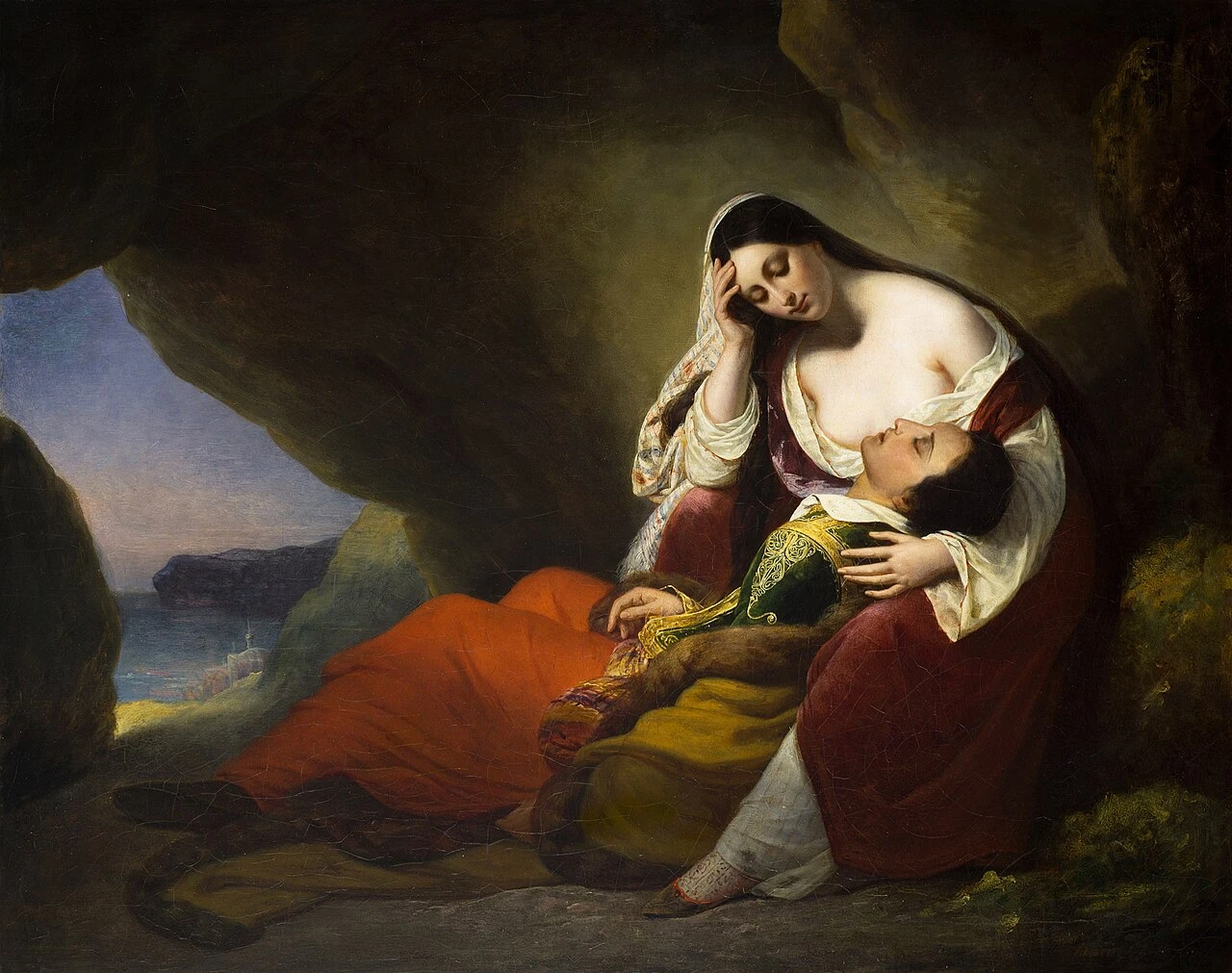 1798-Henry Scheffer - Don Giovanni addormentato sulle ginocchia di Haidée